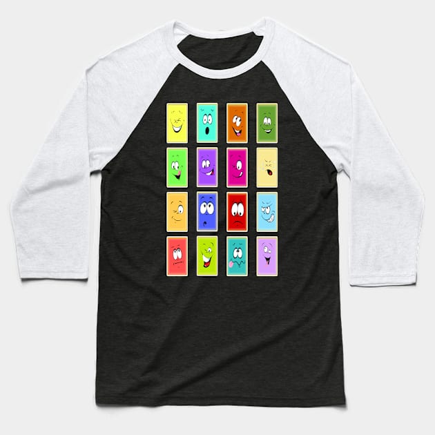 Emojis Design 1 Baseball T-Shirt by Invisibleman17